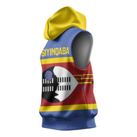 Swaziland Sleeveless Hoodie Siyinqaba Eswatini Flag Style - Wonder Print Shop