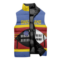 Swaziland Sleeveless Puffer Jacket Siyinqaba Eswatini Flag Style - Wonder Print Shop
