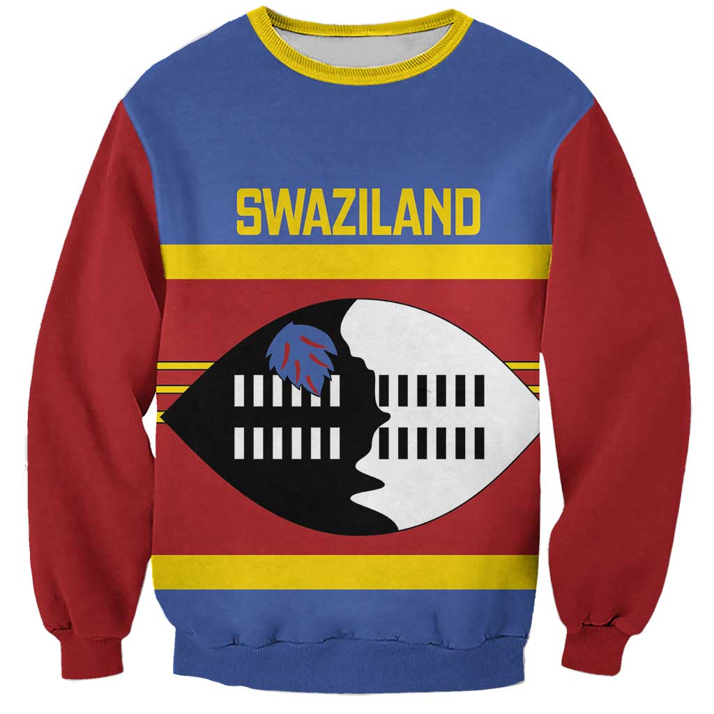 Swaziland Sweatshirt Siyinqaba Eswatini Flag Style - Wonder Print Shop