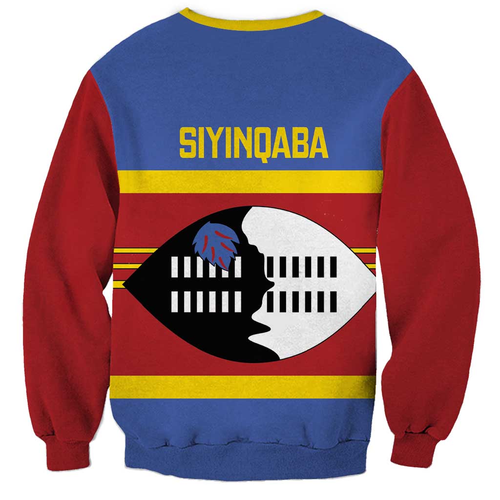 Swaziland Sweatshirt Siyinqaba Eswatini Flag Style - Wonder Print Shop