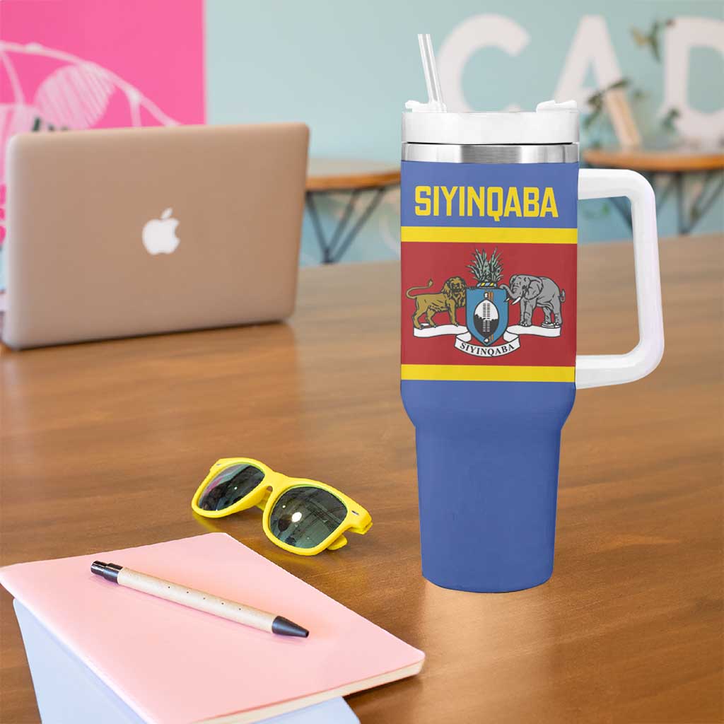 Swaziland Tumbler With Handle Siyinqaba Eswatini Flag Style - Wonder Print Shop