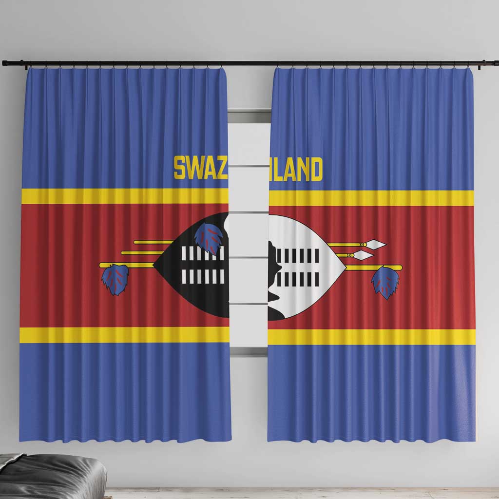 Swaziland Window Curtain Siyinqaba Eswatini Flag Style - Wonder Print Shop
