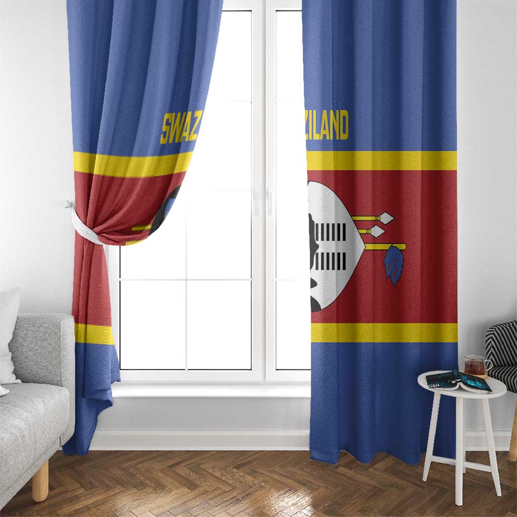 Swaziland Window Curtain Siyinqaba Eswatini Flag Style - Wonder Print Shop
