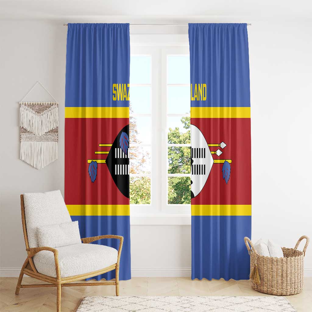 Swaziland Window Curtain Siyinqaba Eswatini Flag Style - Wonder Print Shop