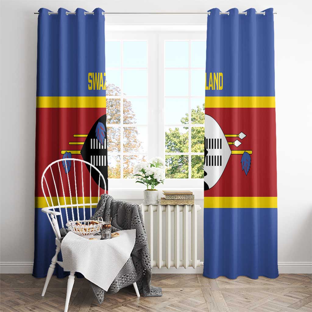 Swaziland Window Curtain Siyinqaba Eswatini Flag Style - Wonder Print Shop