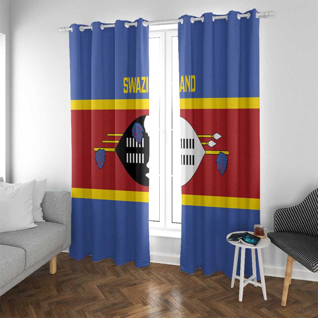 Swaziland Window Curtain Siyinqaba Eswatini Flag Style - Wonder Print Shop