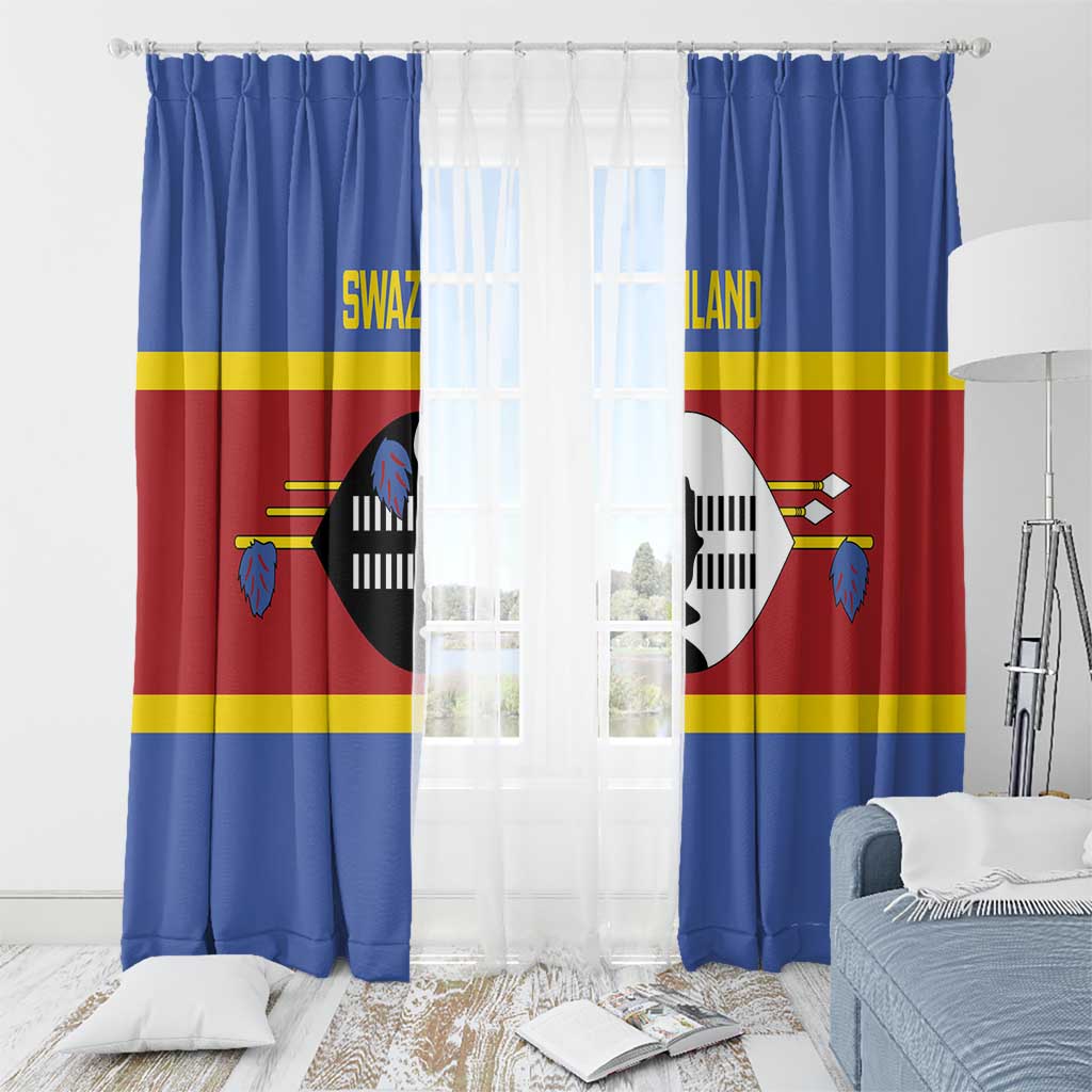 Swaziland Window Curtain Siyinqaba Eswatini Flag Style - Wonder Print Shop
