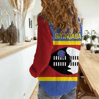 Swaziland Women Casual Shirt Siyinqaba Eswatini Flag Style - Wonder Print Shop