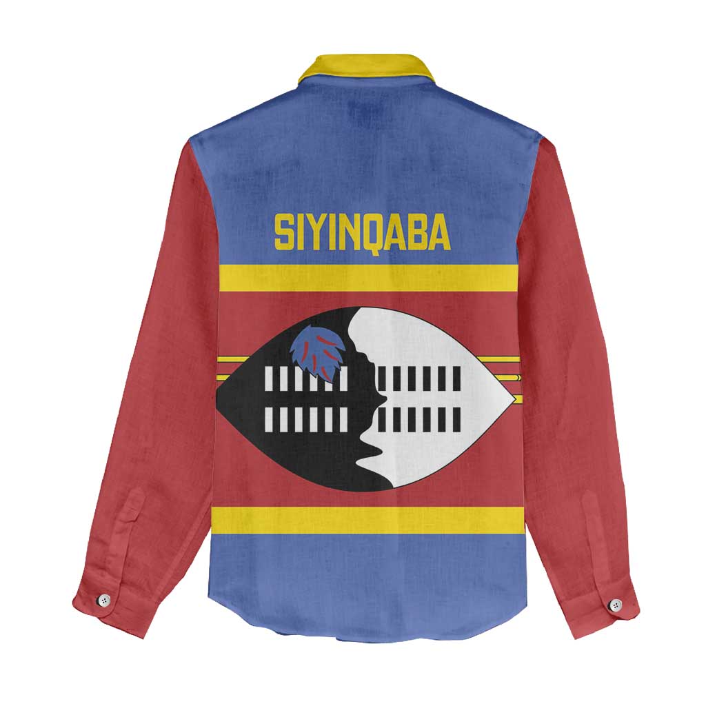 Swaziland Women Casual Shirt Siyinqaba Eswatini Flag Style - Wonder Print Shop