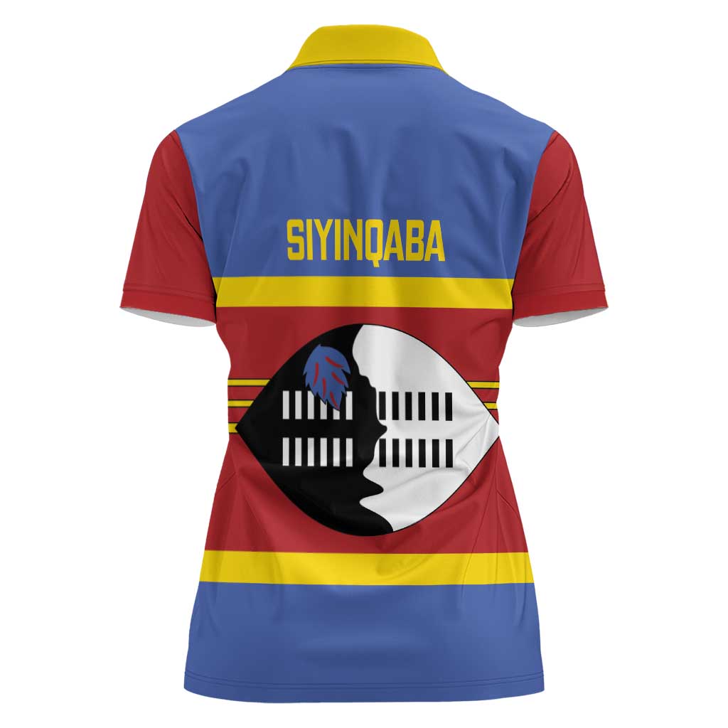Swaziland Women Polo Shirt Siyinqaba Eswatini Flag Style - Wonder Print Shop