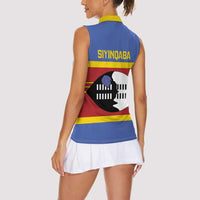 Swaziland Women Sleeveless Polo Shirt Siyinqaba Eswatini Flag Style - Wonder Print Shop