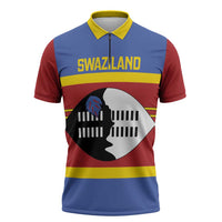 Swaziland Zipper Polo Shirt Siyinqaba Eswatini Flag Style - Wonder Print Shop
