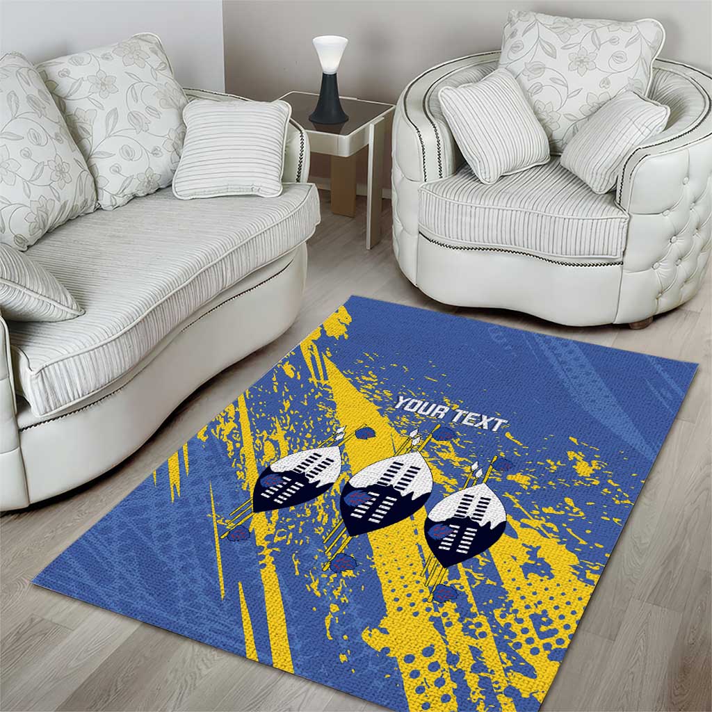 Eswatini Football Custom Area Rug Sihlangu Semnikati Blue - Wonder Print Shop
