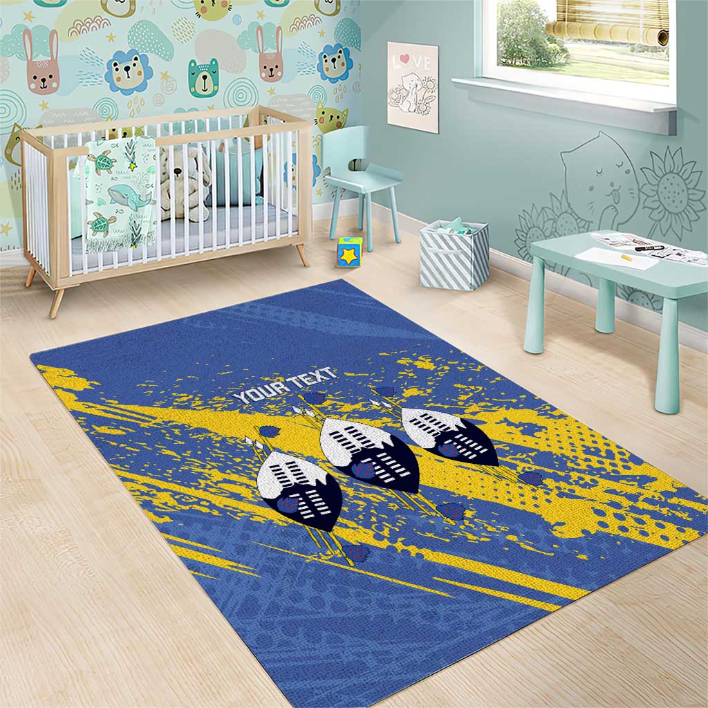 Eswatini Football Custom Area Rug Sihlangu Semnikati Blue - Wonder Print Shop