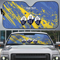 Eswatini Football Custom Auto Sun Shade Sihlangu Semnikati Blue - Wonder Print Shop