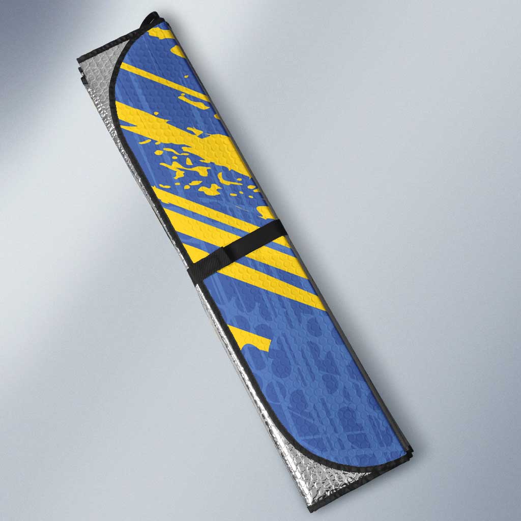 Eswatini Football Custom Auto Sun Shade Sihlangu Semnikati Blue - Wonder Print Shop