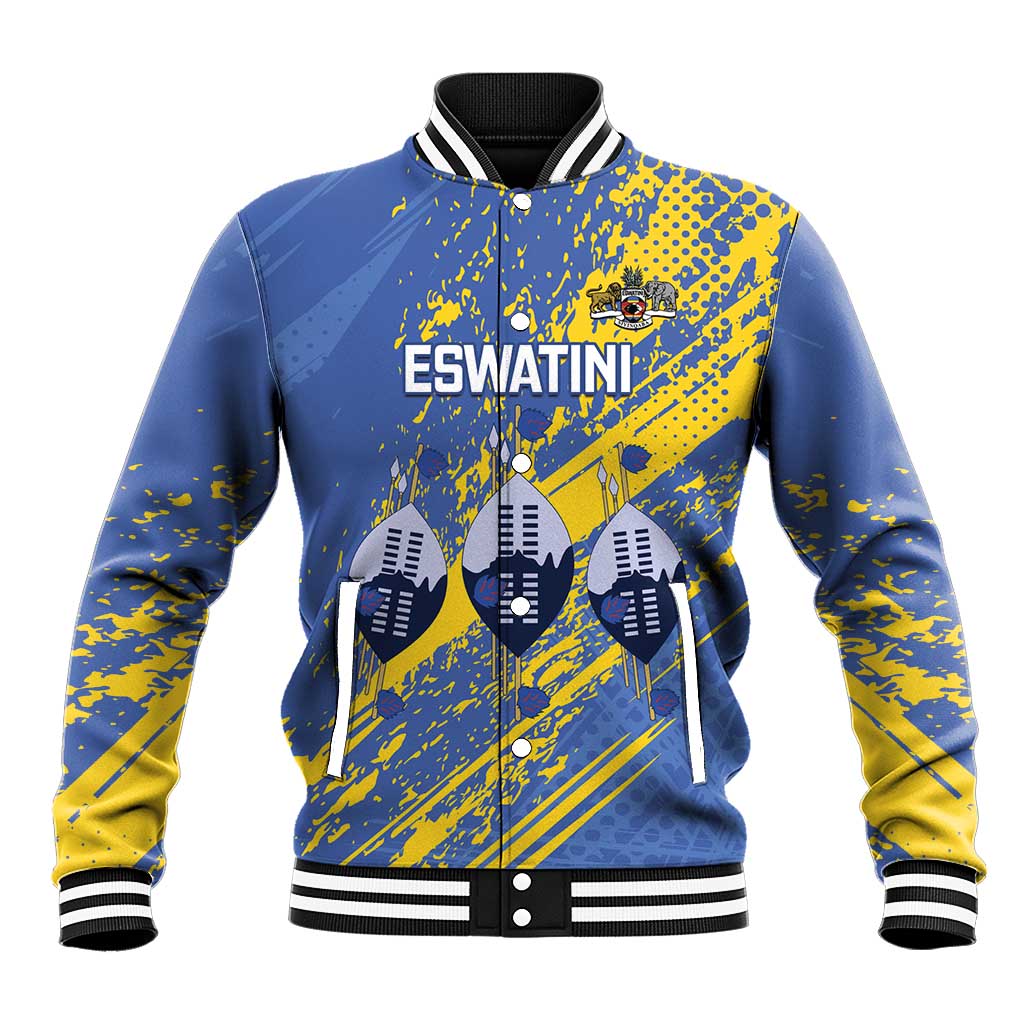 Eswatini Football Custom Baseball Jacket Sihlangu Semnikati Blue - Wonder Print Shop