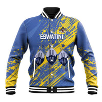Eswatini Football Custom Baseball Jacket Sihlangu Semnikati Blue - Wonder Print Shop