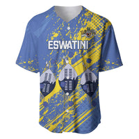 Eswatini Football Custom Baseball Jersey Sihlangu Semnikati Blue - Wonder Print Shop