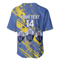 Eswatini Football Custom Baseball Jersey Sihlangu Semnikati Blue - Wonder Print Shop