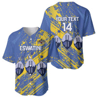 Eswatini Football Custom Baseball Jersey Sihlangu Semnikati Blue - Wonder Print Shop