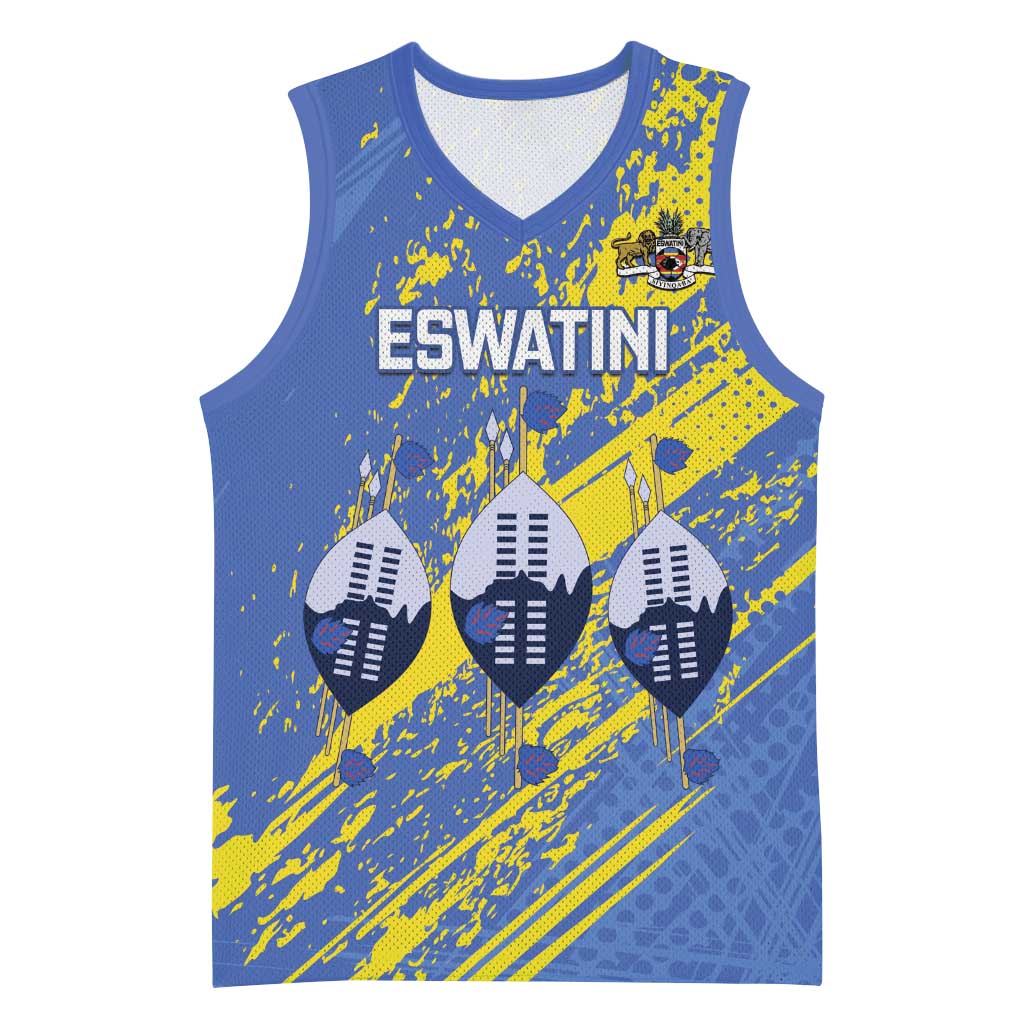 Eswatini Football Custom Basketball Jersey Sihlangu Semnikati Blue - Wonder Print Shop