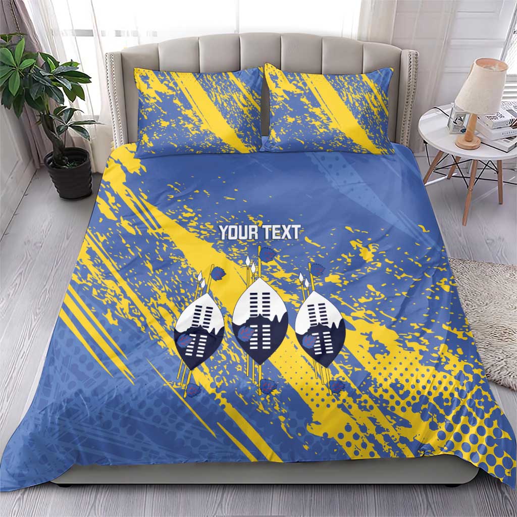 Eswatini Football Custom Bedding Set Sihlangu Semnikati Blue - Wonder Print Shop