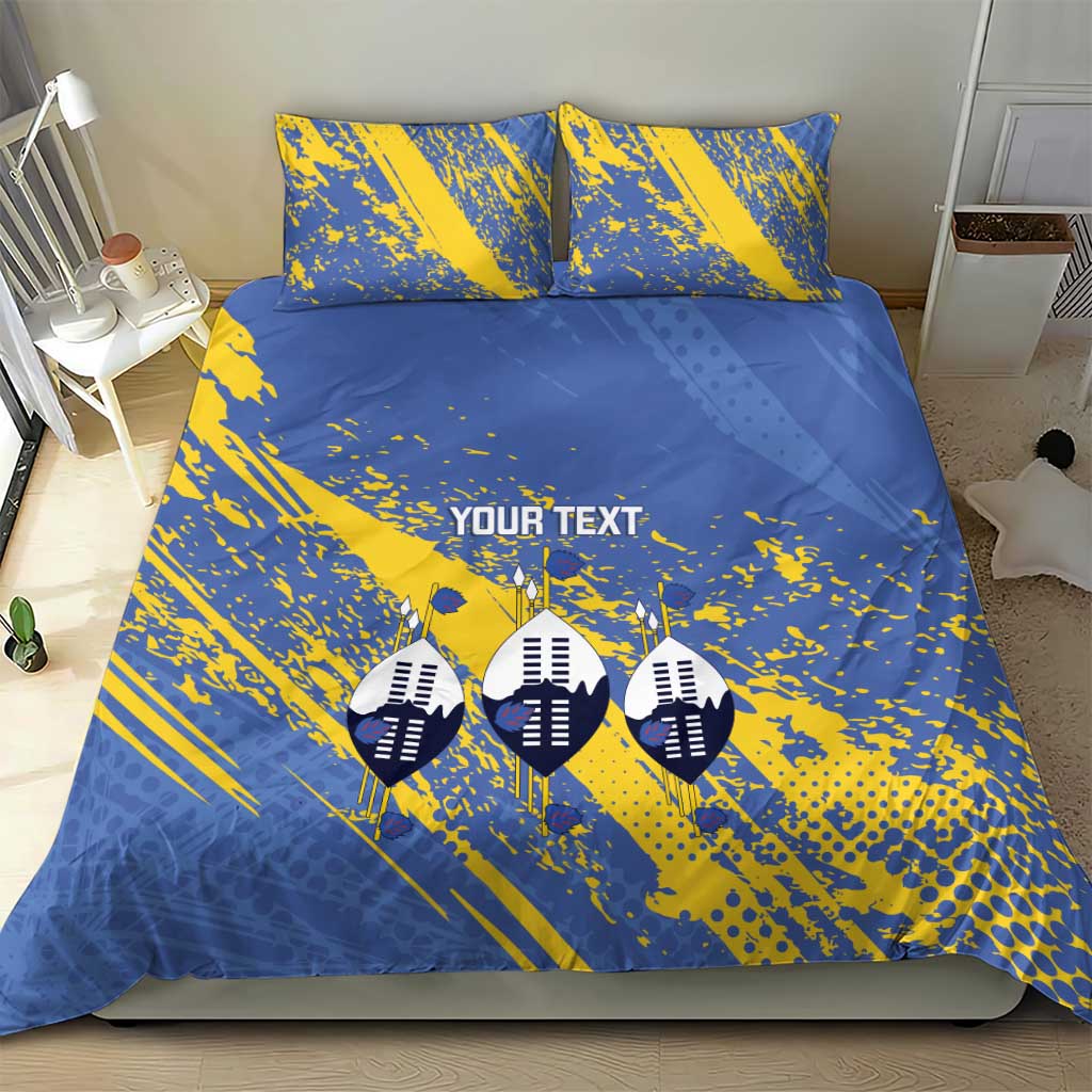 Eswatini Football Custom Bedding Set Sihlangu Semnikati Blue - Wonder Print Shop