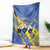 Eswatini Football Custom Blanket Sihlangu Semnikati Blue - Wonder Print Shop