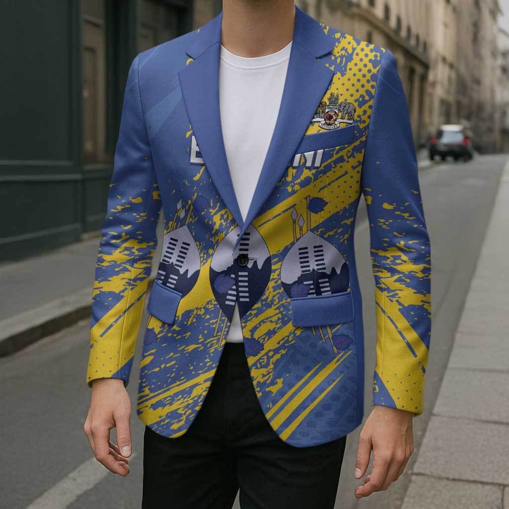 Eswatini Football Custom Blazer Sihlangu Semnikati Blue - Wonder Print Shop