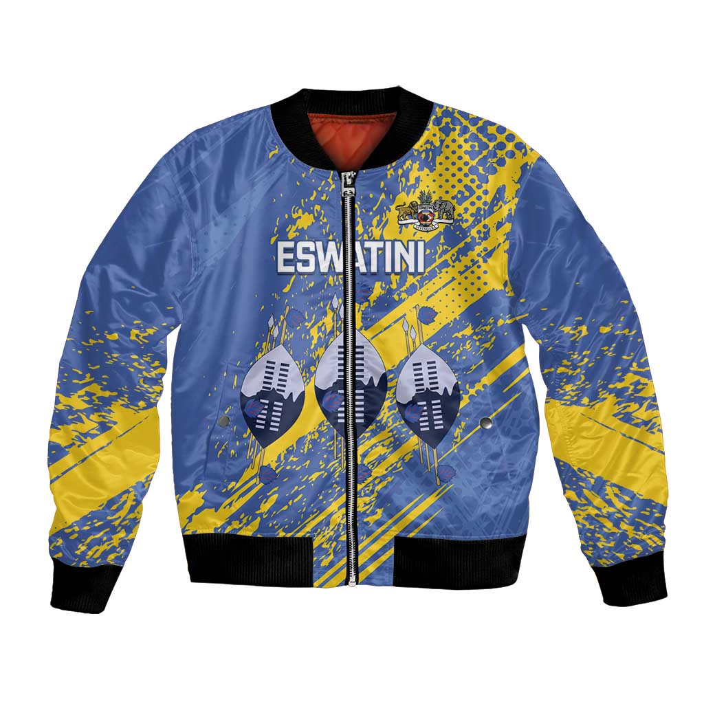 Eswatini Football Custom Bomber Jacket Sihlangu Semnikati Blue - Wonder Print Shop