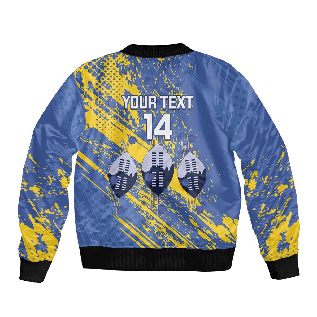Eswatini Football Custom Bomber Jacket Sihlangu Semnikati Blue - Wonder Print Shop