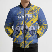 Eswatini Football Custom Bomber Puffer Jacket Sihlangu Semnikati Blue - Wonder Print Shop