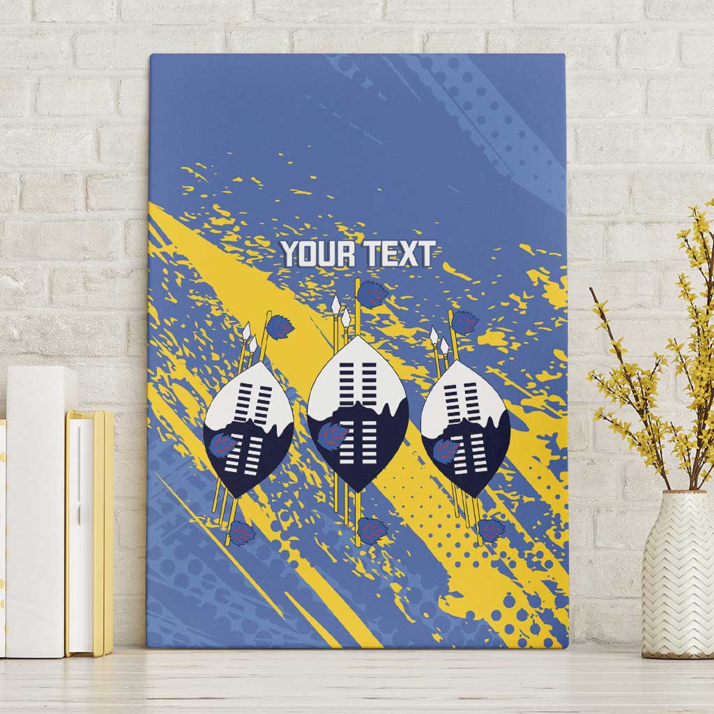 Eswatini Football Custom Canvas Wall Art Sihlangu Semnikati Blue - Wonder Print Shop