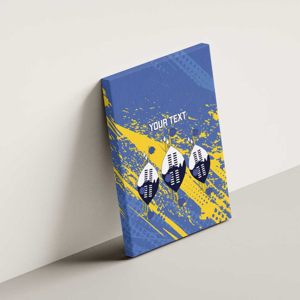 Eswatini Football Custom Canvas Wall Art Sihlangu Semnikati Blue - Wonder Print Shop