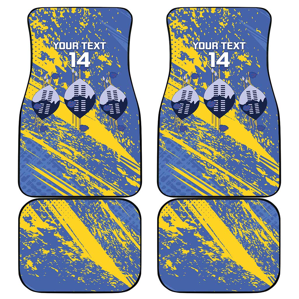 Eswatini Football Custom Car Mats Sihlangu Semnikati Blue - Wonder Print Shop