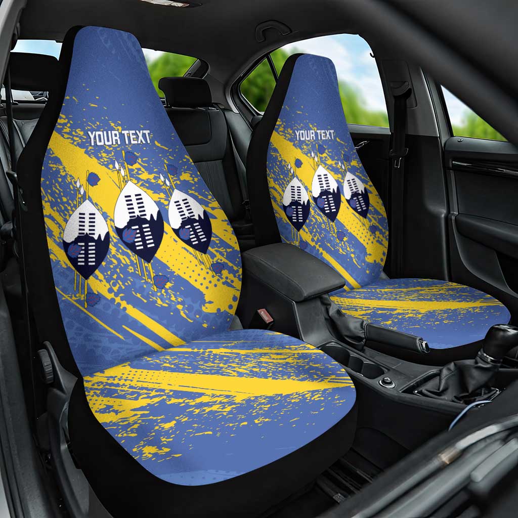 Eswatini Football Custom Car Seat Cover Sihlangu Semnikati Blue - Wonder Print Shop