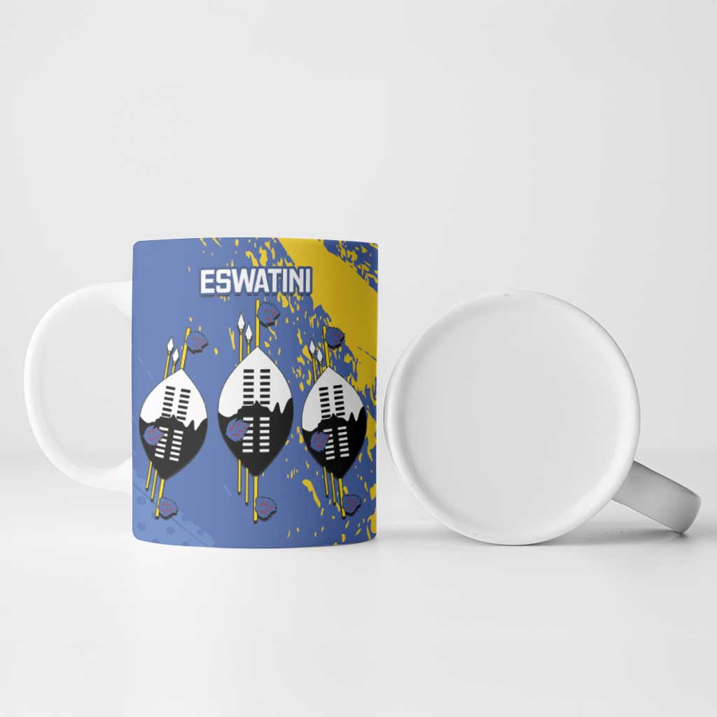 Eswatini Football Custom Ceramic Mug Sihlangu Semnikati Blue - Wonder Print Shop