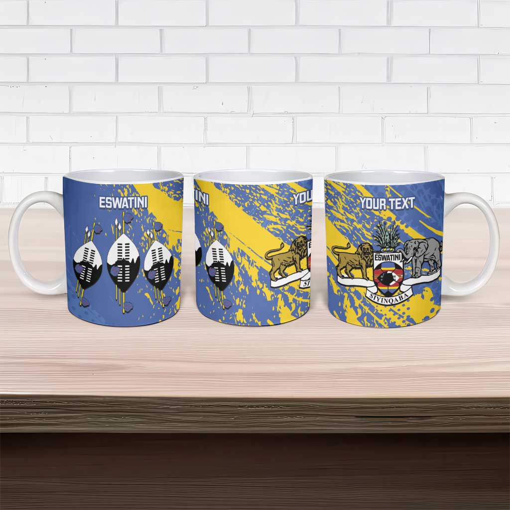 Eswatini Football Custom Ceramic Mug Sihlangu Semnikati Blue - Wonder Print Shop