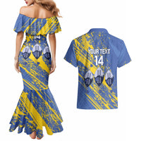 Eswatini Football Custom Couples Matching Mermaid Dress and Hawaiian Shirt Sihlangu Semnikati Blue - Wonder Print Shop