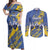 Eswatini Football Custom Couples Matching Off Shoulder Maxi Dress and Long Sleeve Button Shirt Sihlangu Semnikati Blue - Wonder Print Shop