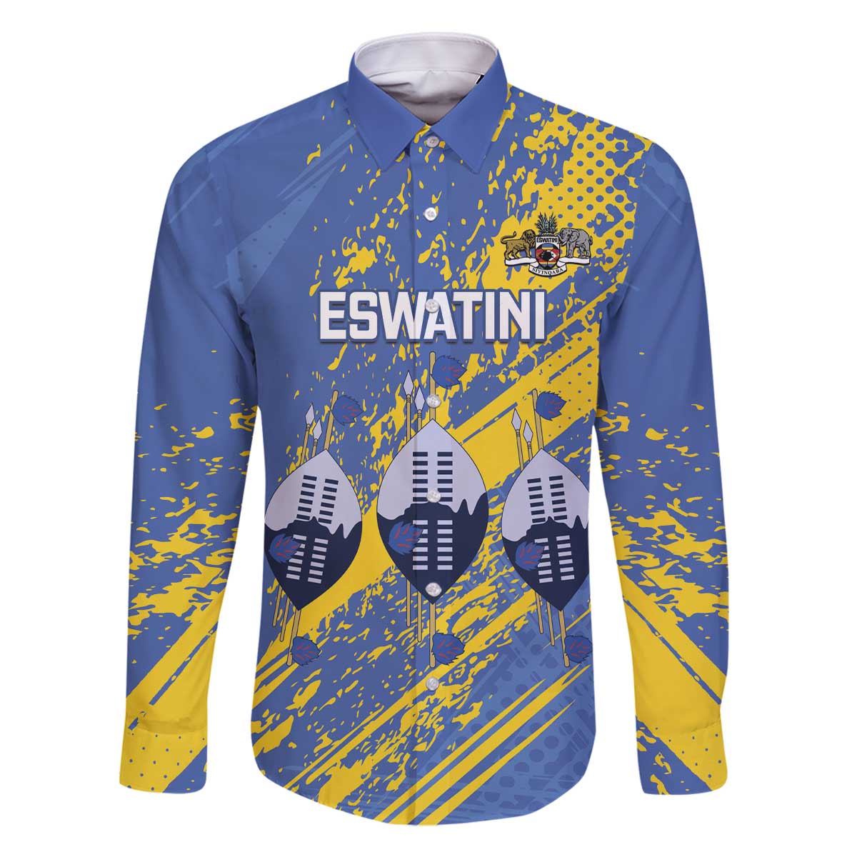 Eswatini Football Custom Family Matching Off The Shoulder Long Sleeve Dress and Hawaiian Shirt Sihlangu Semnikati Blue - Wonder Print Shop