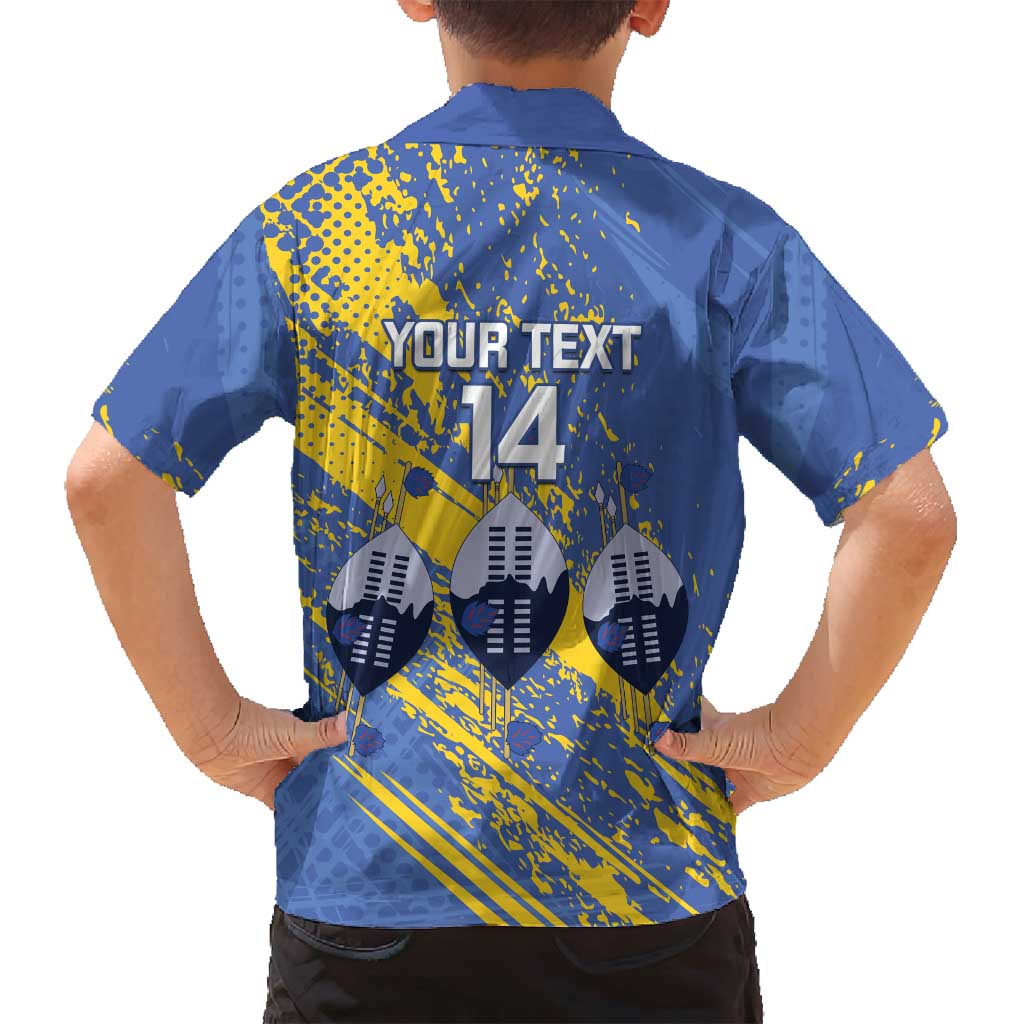 Eswatini Football Custom Family Matching Puletasi and Hawaiian Shirt Sihlangu Semnikati Blue - Wonder Print Shop