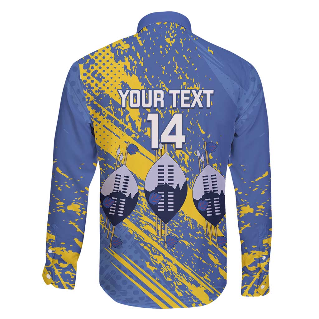 Eswatini Football Custom Family Matching Puletasi and Hawaiian Shirt Sihlangu Semnikati Blue - Wonder Print Shop