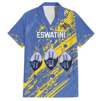 Eswatini Football Custom Family Matching Summer Maxi Dress and Hawaiian Shirt Sihlangu Semnikati Blue - Wonder Print Shop