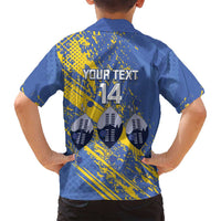 Eswatini Football Custom Family Matching Tank Maxi Dress and Hawaiian Shirt Sihlangu Semnikati Blue - Wonder Print Shop