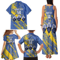 Eswatini Football Custom Family Matching Tank Maxi Dress and Hawaiian Shirt Sihlangu Semnikati Blue - Wonder Print Shop