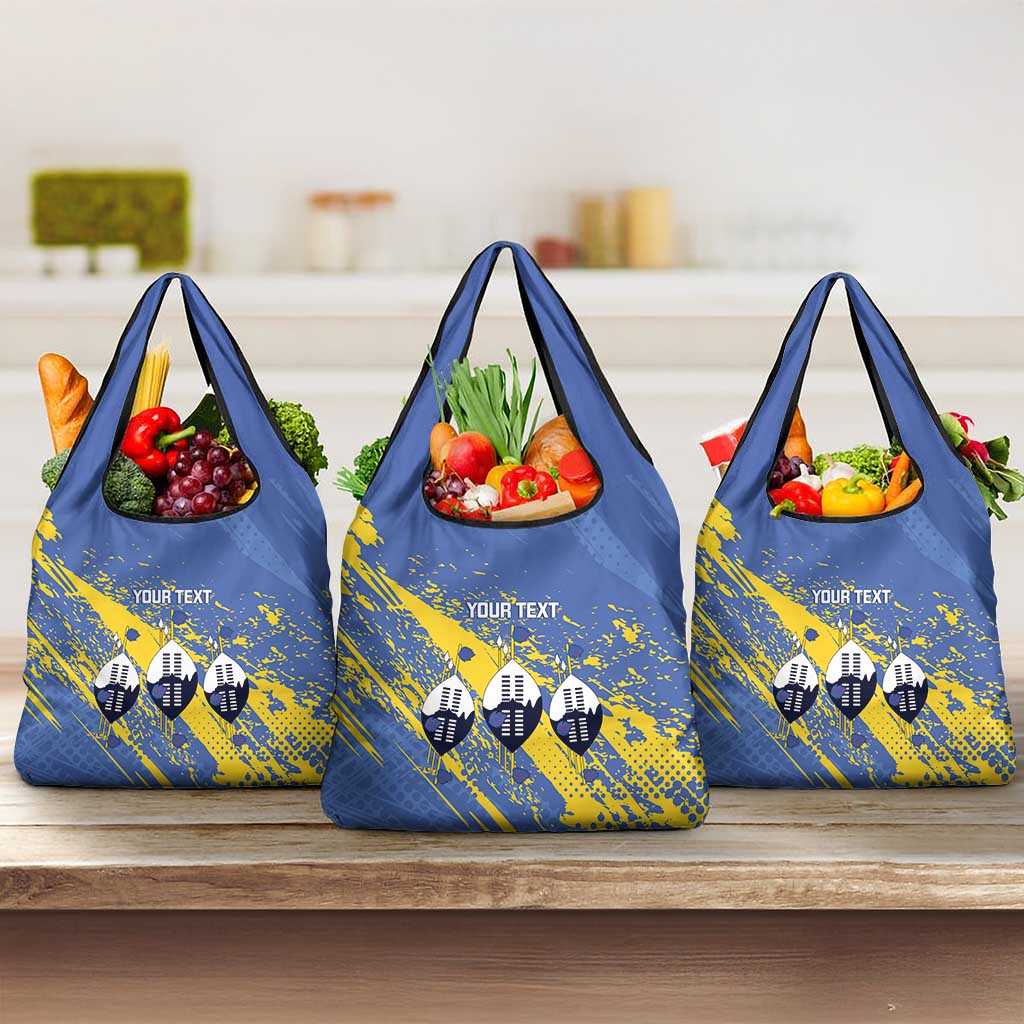 Eswatini Football Custom Grocery Bag Sihlangu Semnikati Blue - Wonder Print Shop