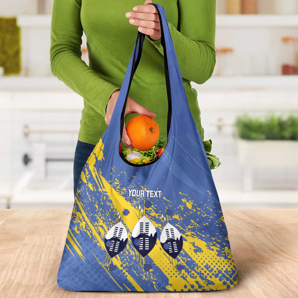 Eswatini Football Custom Grocery Bag Sihlangu Semnikati Blue - Wonder Print Shop