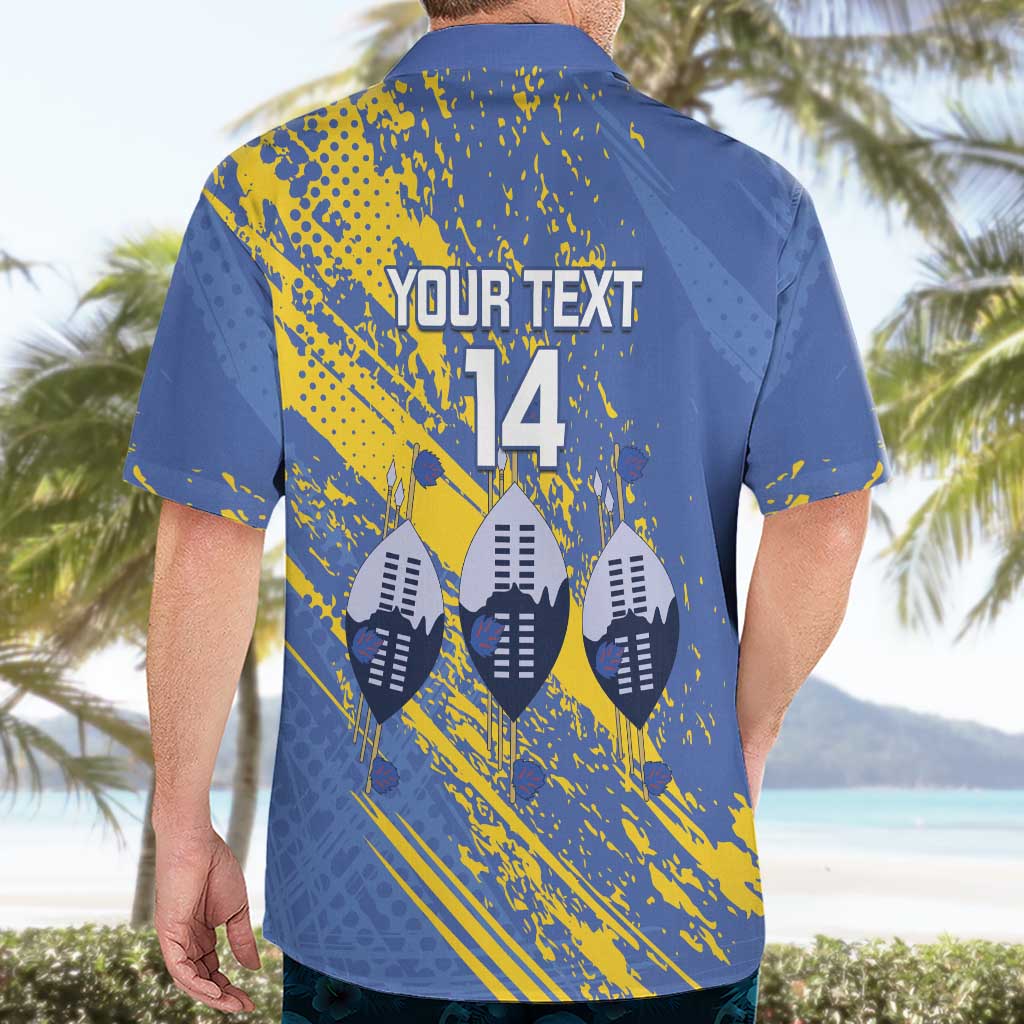 Eswatini Football Custom Hawaiian Shirt Sihlangu Semnikati Blue - Wonder Print Shop